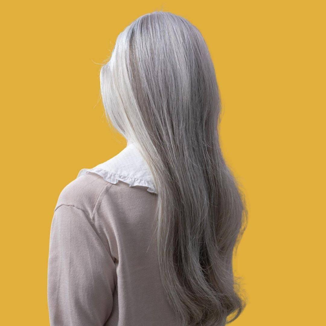 Extensiones de cabello gris natural vietnamita