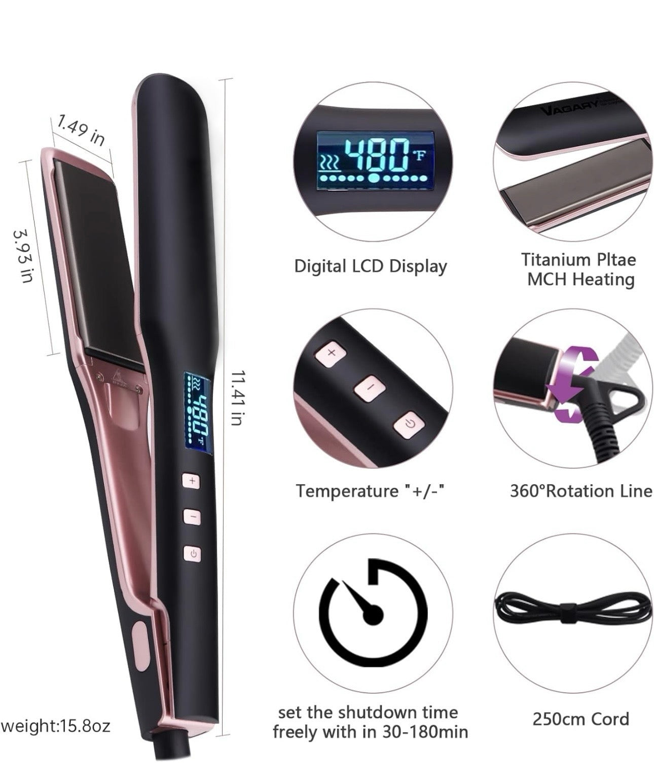 Black Titanium Flat Iron