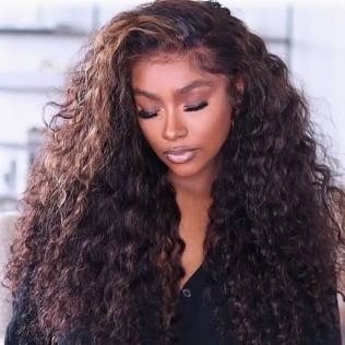 Messy Curl Transparent Closure Wig