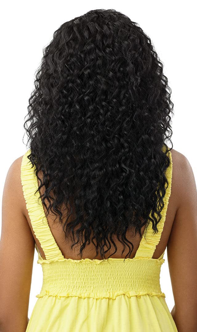 Beach Wave Transparent Closure Wig